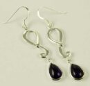 Silver Earring Fancy Drop Amethyst