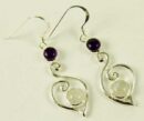 Silver Earring Heart Shape Labradorite
