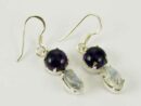 Earring Silver Plain Amethyst