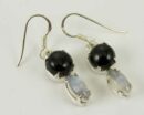 Earring Silver Plain Black Onyx