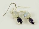 Earring Silver Plain Moonstone