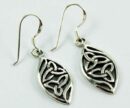 Earring Silver Celtic Leaf Cut