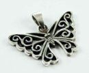 Pendant Silver Butterfly Swirly Cut