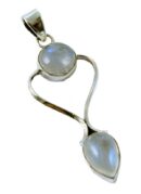Silver Pendant Double Stone