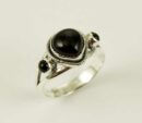 Ring Silver Triple Black Onyx Stone
