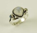 Ring Silver Triple Moonstone Stone