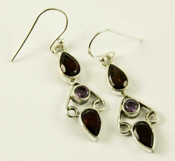 Silver Earring Double Drop L4c