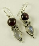 Silver Earring Double Stone