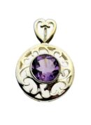 Silver Pendant Circle Stone