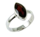 Silver Ring Garnet Tear Drop
