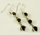 Silver Earring 3 Stones L4cm
