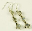 Silver Earring 3 Stones L4cm