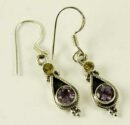 Silver Earring 2 Stones L3.5cm