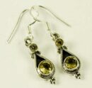 Silver Earring 2 Stones L3.5cm