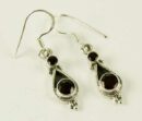 Silver Earring 2 Stones L3.5cm
