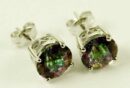 Silver Earring Mystic Topaz