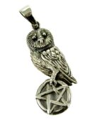 Silver Pendant Owl On Pentagram Lisa Parker Licensed