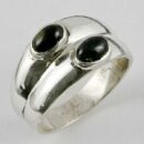 Silver Ring Stone Black