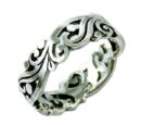 Ring Silver Band Floral