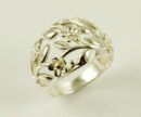 Ring Silver Flowers And Petals
