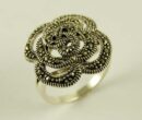 Ring Silver Rose Marcasites