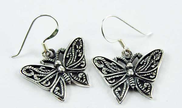 Earring Silver Butterfly