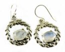 Silver Earring Stone Wreath
