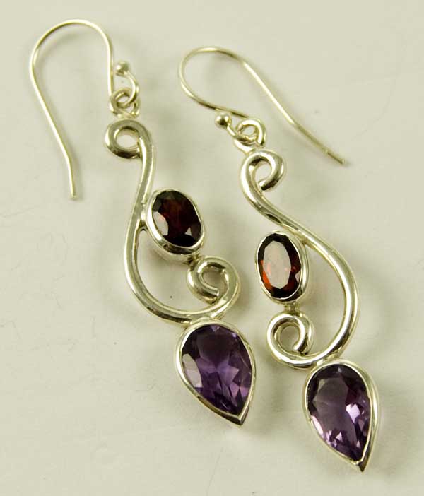 Silver Earring Double Drop