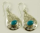 Silver Earring Tear Drop L3.5c