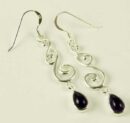 Silver Earring Swirl Amethyst