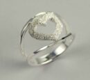 Ring Silver Glitter Heart