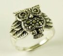 Silver Ring Marcasite Owl