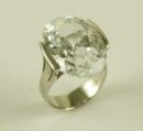 Ring Silver Oval Clear CZ Stone W21mm