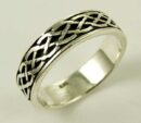 Ring Silver Band Half Woven
