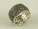 Ring Silver Band Marcasites