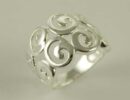 Ring Silver Circle Swirls W18mm