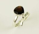 Ring Silver Garnet Cut Tear Drop Stone
