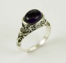 Ring Silver Oval Amethyst