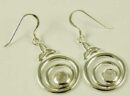 Silver Earring Circle Labradorite