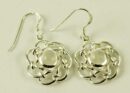 Silver Earring Circle Cut Labradorite