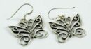 Earring Silver Butterfly Curly Wings