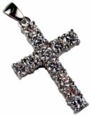 Pendant Silver Cross Cz Stones