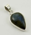 Pendant Silver Tear Drop Labrodite Cab