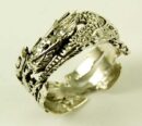 Ring Silver Band Dragon