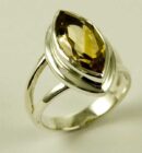 Silver Ring Citrine Tear Drop