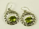 Silver Earring Stone Wreath