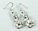 Earrings Silver Triple Flower