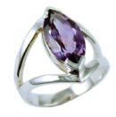 Silver Ring Amethyst Tear Drop