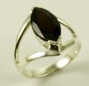 Silver Ring Garnet Tear Drop
