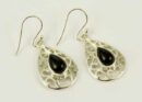 Earring Silver Oval Black Onyx